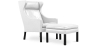 Buy 2204 Armchair with Matching Ottoman - Faux Leather White 15449 - prices