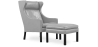 Buy 2204 Armchair with Matching Ottoman - Faux Leather Light grey 15449 home delivery