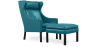 Buy 2204 Armchair with Matching Ottoman - Faux Leather Turquoise 15449 - prices