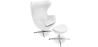 Buy Bold Chair with Ottoman - Faux Leather White 13658 at MyFaktory
