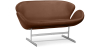 Buy Scandinavian design Swin Sofa (2 seats) - Faux Leather Chocolate 13912 - in the UK