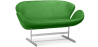Buy Scandinavian design Swin Sofa (2 seats) - Faux Leather Dark green 13912 home delivery