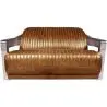 Buy Design Sofa Churchill Lounge - 2 places - Premium Leather & Stainless Steel Vintage brown 48369 - in the UK