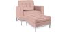 Buy Kanel Armchair with Matching Ottoman - Faux Leather Pastel pink 16514 with a guarantee