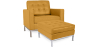 Buy Kanel Armchair with Matching Ottoman - Faux Leather Mustard 16514 - in the UK
