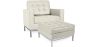 Buy Kanel Armchair with Matching Ottoman - Faux Leather Ivory 16514 - prices