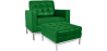 Buy Kanel Armchair with Matching Ottoman - Faux Leather Dark green 16514 in the United Kingdom
