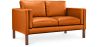 Buy Design Sofa 2332 (2 seats) - Faux Leather Orange 13921 home delivery