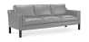 Buy Design Sofa 2213 (3 seats) - Faux Leather Light grey 13927 home delivery