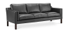 Buy Design Sofa 2213 (3 seats) - Faux Leather Dark grey 13927 home delivery