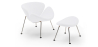 Buy Slice Armchair with Matching Ottoman - Premium Leather White 16763 - prices