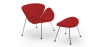 Buy Slice Armchair with Matching Ottoman - Premium Leather Red 16763 in the United Kingdom