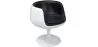 Buy Lounge Chair - White Designer Chair - Upholstered in Leather - Brandy Black 13159 - in the UK