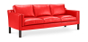 Buy Design Sofa 2213 (3 seats) - Premium Leather Red 13928 with a guarantee