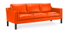 Buy Design Sofa 2213 (3 seats) - Premium Leather Orange 13928 - in the UK