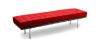 Buy City Bench (3 seats) - Faux Leather Red 13222 in the United Kingdom