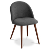 Buy Dining Chair - Upholstered in Fabric - Scandinavian Style - Bennett Dark grey 58982 in the United Kingdom