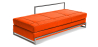 Buy Daybed - Premium Leather Orange 15431 - in the UK