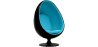 Buy Armchair Ele Chair Style - Black Exterior - Faux Leather Turquoise 44502 in the United Kingdom