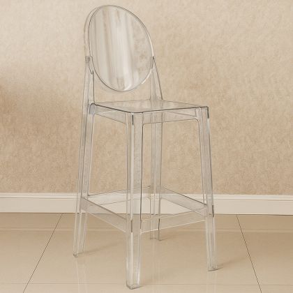 Buy Bar stool with backrest Victoire - 65cm - Design Transparent Transparent 58805 in the United Kingdom 