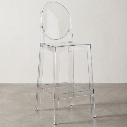 Buy Bar stool with backrest Victoire - 65cm - Design Transparent Transparent 58805 at MyFaktory 