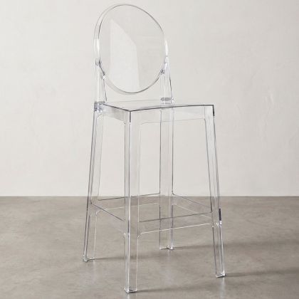 Buy Bar stool with backrest Victoire - 65cm - Design Transparent Transparent 58805 with a guarantee 