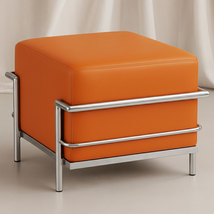 Buy SQUAR Footrest (Ottoman) - Faux Leather Orange 55762 at MyFaktory 