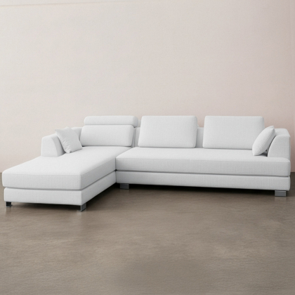 Buy Duve  Design Sofa (3 seater) - Right Angle - Fabric White 16613 in the United Kingdom 