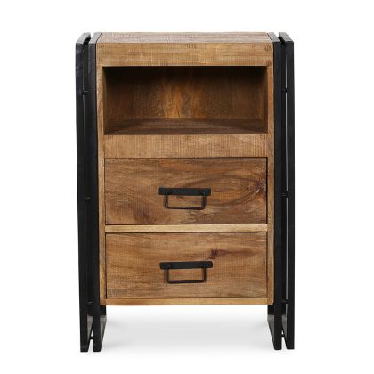 Buy Onawa vintage industrial style wood and metal Bedside table Natural wood 58475 - in the UK 