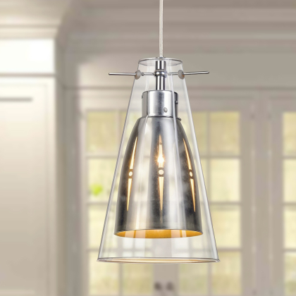 Buy Apollo Pendant lamp - Crystal Steel 58222 - in the UK 