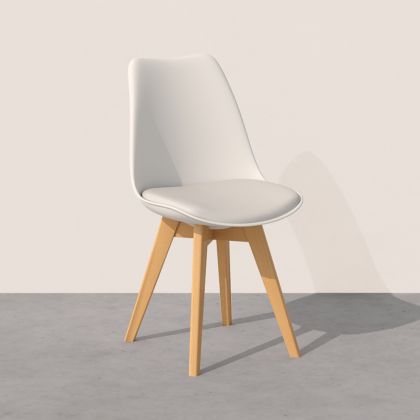 Buy Brielle Scandinavian design Chair with cushion White 58293 - in the UK 
