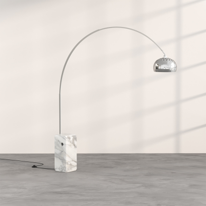 Buy Floor Lamp with Marble Base - Living Room Lamp - Arc White 13692 - in the UK 
