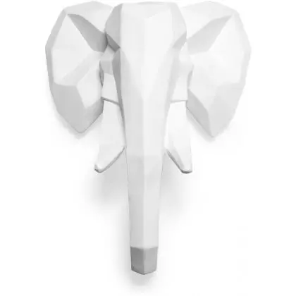 Buy Origami Elephant Head - Resin White 58956 - in the UK 