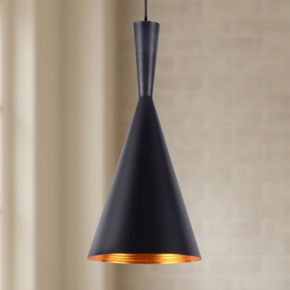 Buy Tall Shade Pendant Lamp - Aluminium Black 22728 in the United Kingdom 