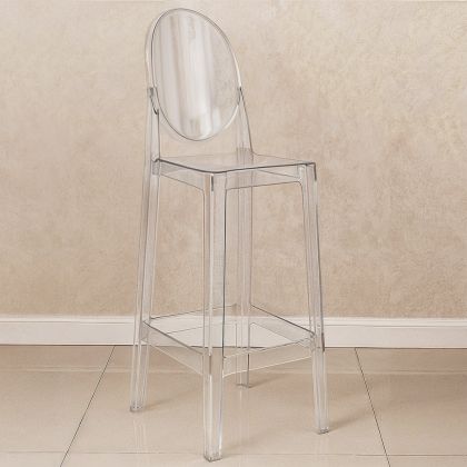 Buy Bar stool with backrest Victoire - 75cm - Design Transparent Transparent 58924 at MyFaktory 