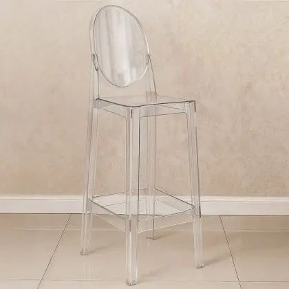 Buy Bar stool with backrest Victoire - 75cm - Design Transparent Transparent 58924 with a guarantee 