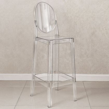 Buy Bar stool with backrest Victoire - 75cm - Design Transparent Transparent 58924 in the United Kingdom 