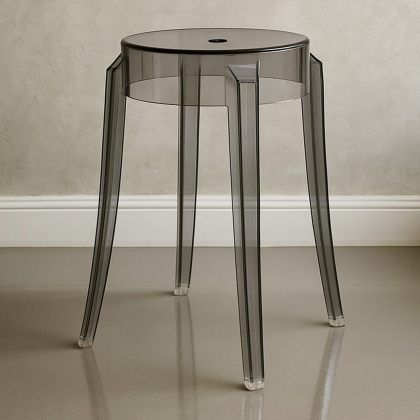 Buy Stool  Victoire - 47cm - Design Transparent Light grey 29572 in the United Kingdom 