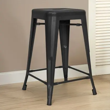 Buy Industrial Design Bar Stool - Matte Steel - 60cm - Metalix Mint 58993 home delivery 