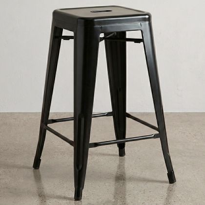 Buy Industrial Design Bar Stool - Matte Steel - 60cm - Metalix Mint 58993 in the United Kingdom 