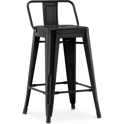 Buy Bar Stool with Backrest Industrial Design - 60cm - Metalix White 58409 - prices 