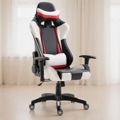 Buy Gaming Desk Chair Reclinable 180º Ergonomic  White 59025 home delivery 