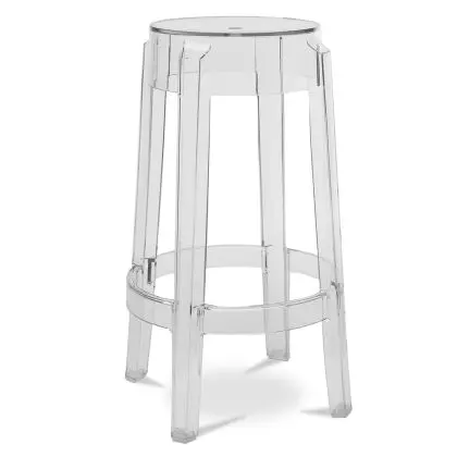 Buy Bar Stool  Victoire- 65cm - Design Transparent Light grey 29573 in the United Kingdom 