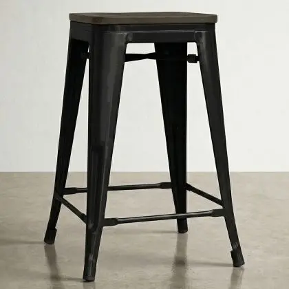 Buy Bar Stool - Industrial Design - Wood & Steel - 60cm -Metalix Green 58354 with a guarantee 