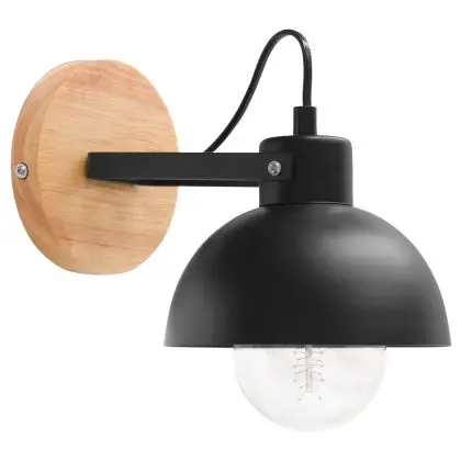 Buy Metal and wood wall lamp - Inga Black 59031 in the United Kingdom 