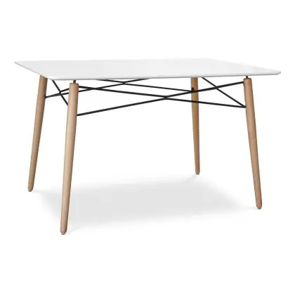 Buy Deswood Rectangular Dining Table White 59075 in the United Kingdom 