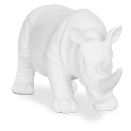 Buy Decorative Figure Rhino - Matte White - Rhynom White 59161 in the United Kingdom 