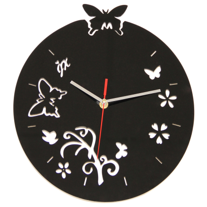 Buy Butterflies and Flowers Wall Clock Unique 54918 in the United Kingdom 