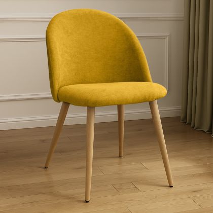 Buy Dining Chair - Upholstered in Fabric - Scandinavian Style - Bennett  Yellow 59261 at MyFaktory 