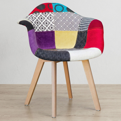 Buy Premium Design Dawood chair - Patchwork Jay Multicolour 59264 at MyFaktory 